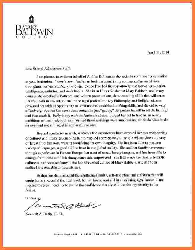 Law School Recommendation Letter Beautiful 9 Law School Letter Of Re Mendation