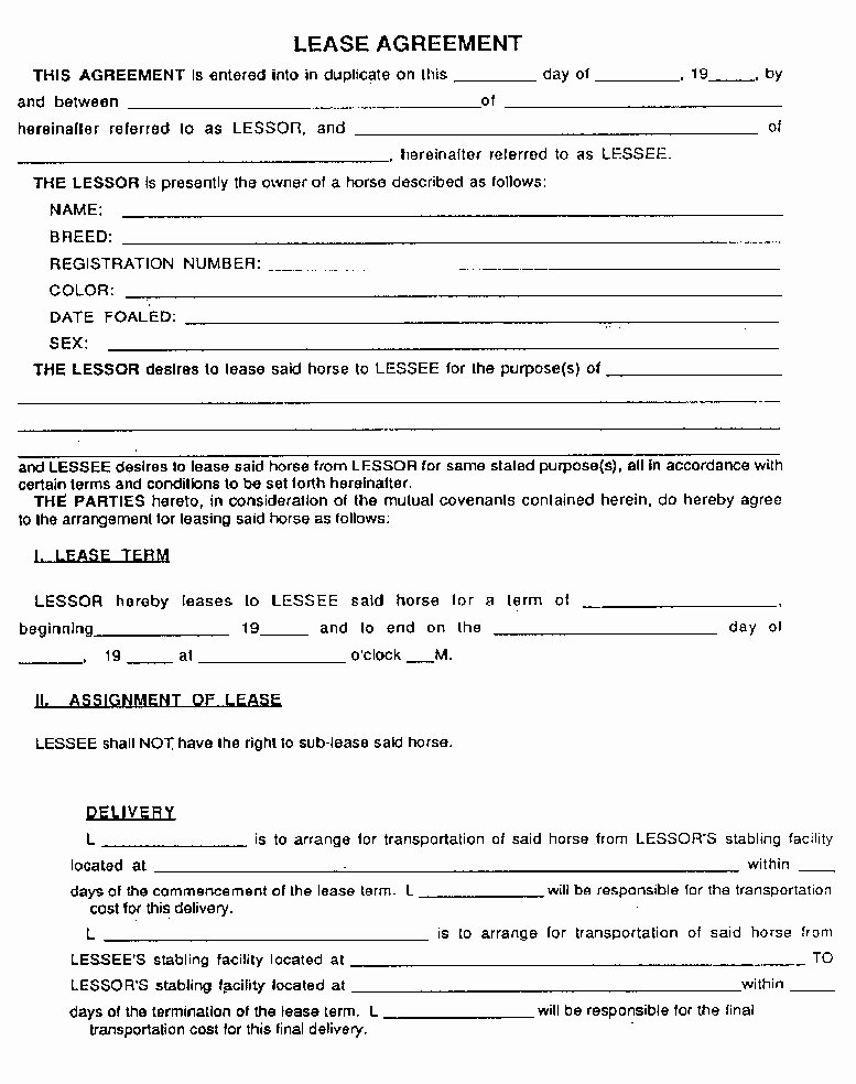 Lease Transfer Agreement Template Inspirational Free Lease Agreement Template