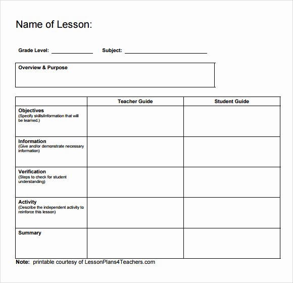 Lesson Plan Book Template Printable Awesome Sample Printable Lesson Plan Template 8 Free Documents
