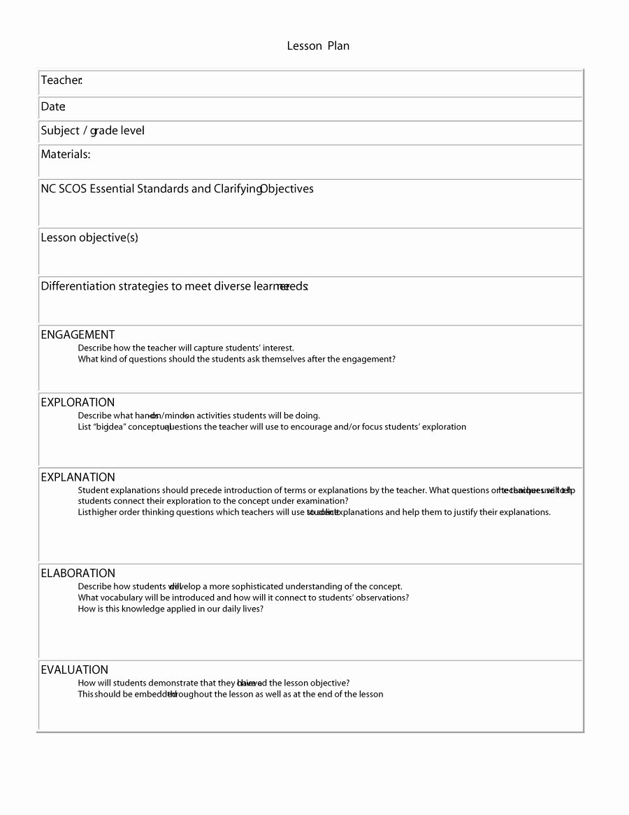 Lesson Plan Outline Template Best Of 44 Free Lesson Plan Templates [ Mon Core Preschool Weekly]