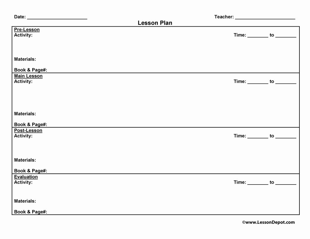 Lesson Plan Outline Template Best Of Lesson Plans