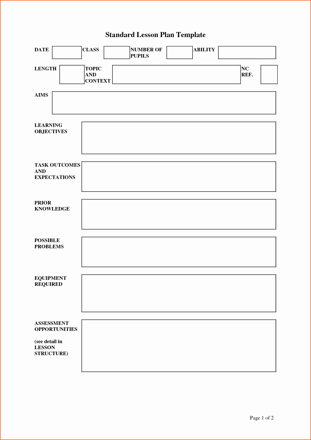 Lesson Plan Outline Template New 5 Lesson Plan Template Bookletemplate