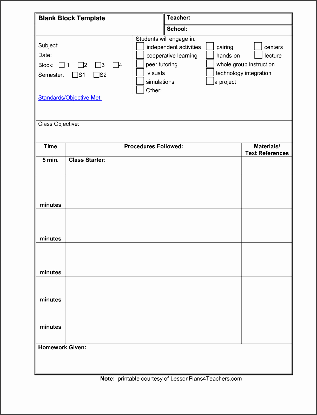 Lesson Plan Template Doc Awesome 4 Daily Lesson Planner Template Sampletemplatess