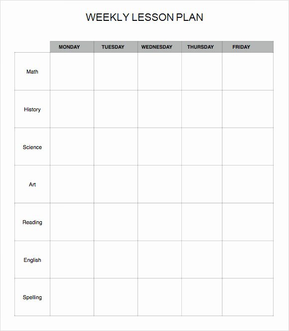 Lesson Plan Template Doc Luxury Weekly Lesson Plan Template Word Document