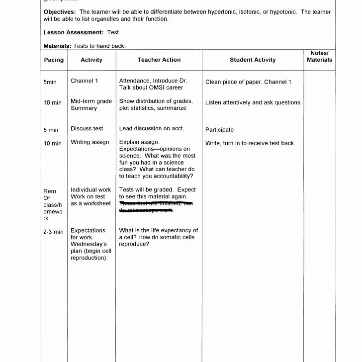 Lesson Plan Template Doc Unique Blank Daily Lesson Plan format Printable Free Template
