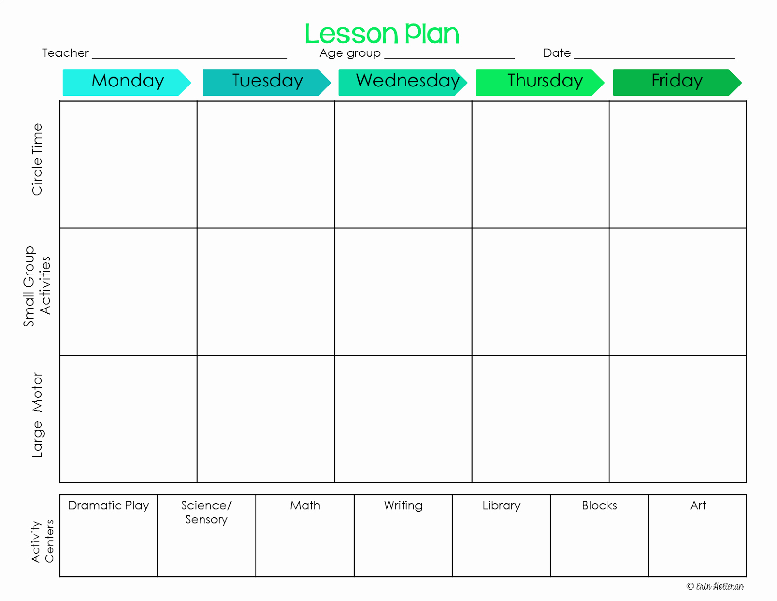 Lesson Plan Template for Preschool New Elegant Free Printable Preschool Lesson Plan Template