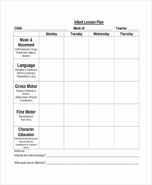 Lesson Plan Template for toddlers Luxury 10 Printable Preschool Lesson Plan Templates Free Pdf