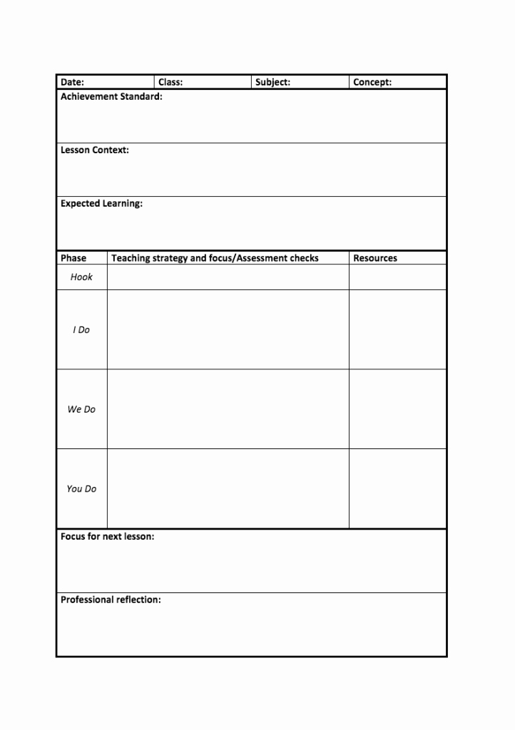Lesson Plan Template Free New Lesson Plan Template