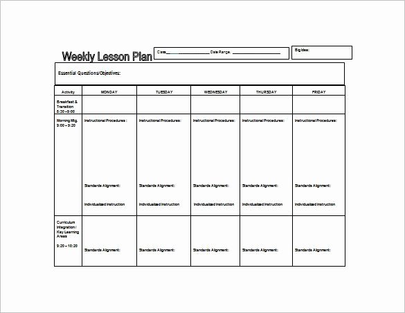 Lesson Plan Template Google Doc Inspirational Lesson Plan Template for Preschool Teachers – Google Docs