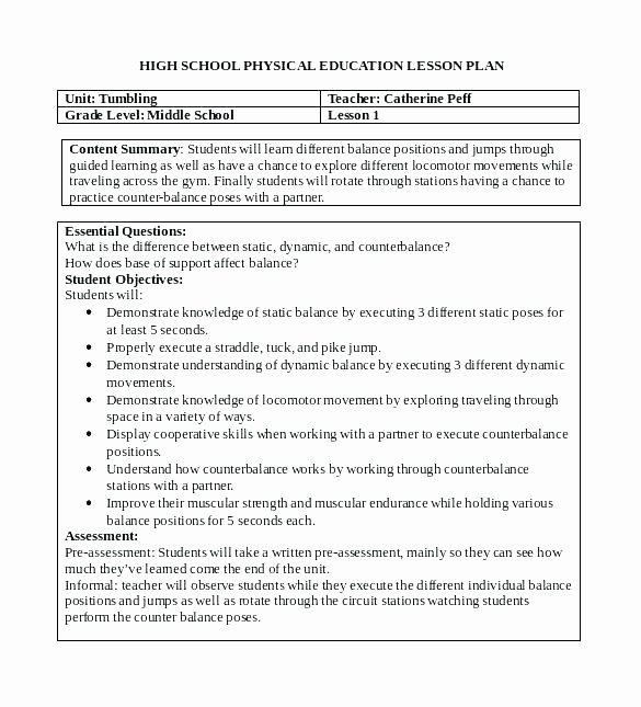 Lesson Plan Template Middle School Best Of Editable Lesson Plan Template High School Lesson Planet