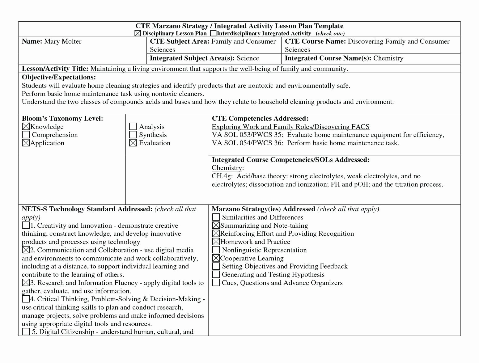 Lesson Plan Template Middle School Lovely Middle School Lesson Plan Template Doc