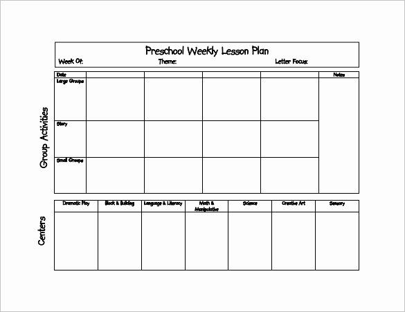 Lesson Plan Template Preschool Luxury 21 Preschool Lesson Plan Templates Doc Pdf Excel