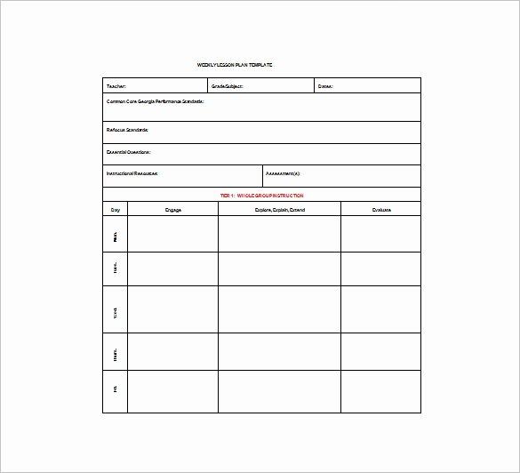 Lesson Plan Template Word Luxury 8 Lesson Plan Templates – Free Sample Example format