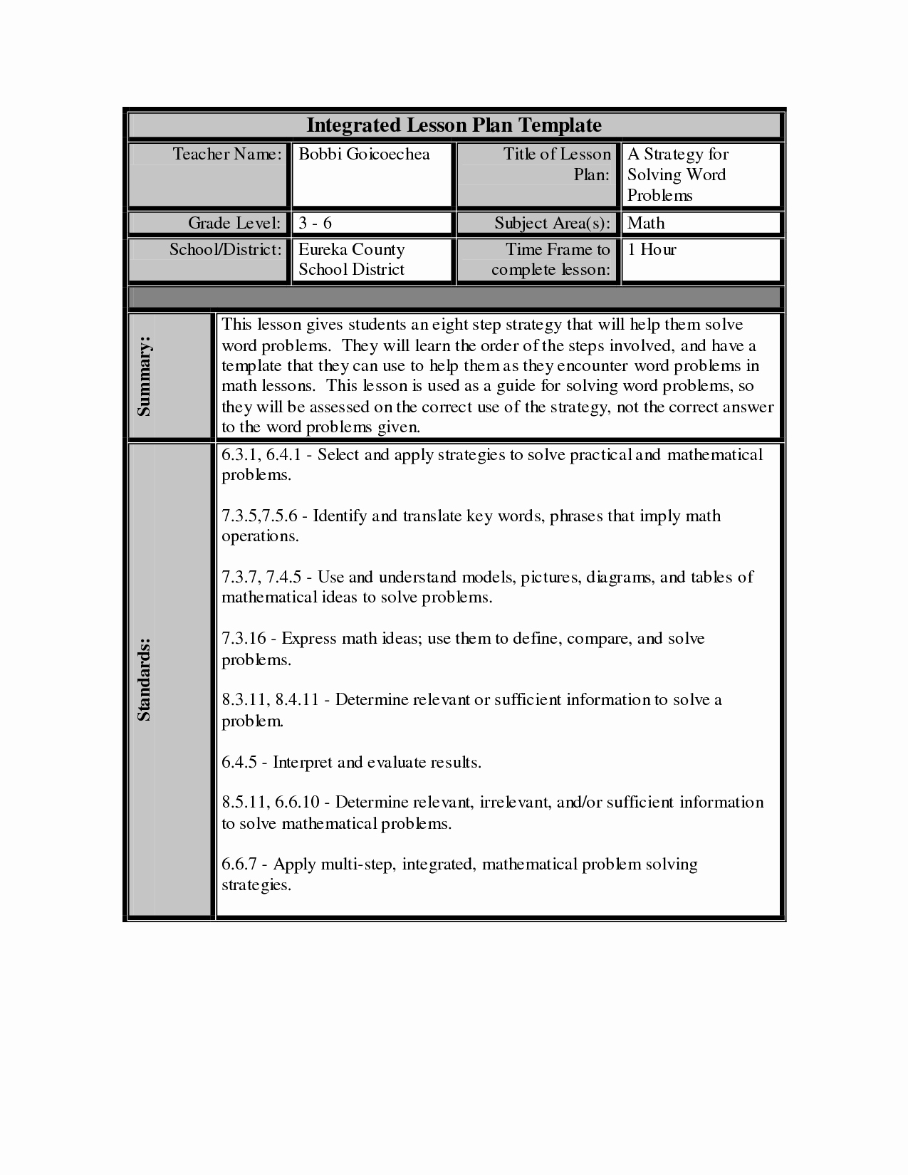 Lesson Plan Template Word Luxury Best S Of Math Lesson Plan Template Math Lesson