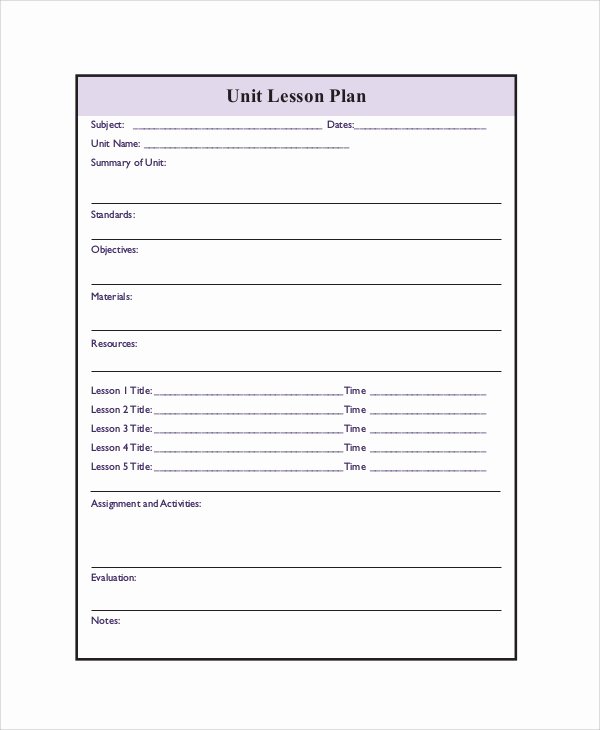 Lesson Plan Template Word Unique Printable Lesson Plan 7 Free Word Pdf Documents