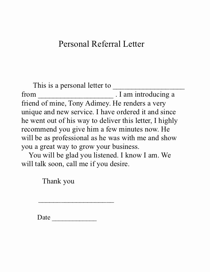 35 Letter Asking For Referrals From Medical Professionals