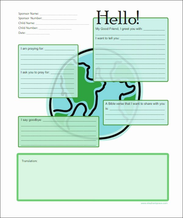 Letter format for Kids Awesome 10 Letter Templates for Kids Free Sample Example