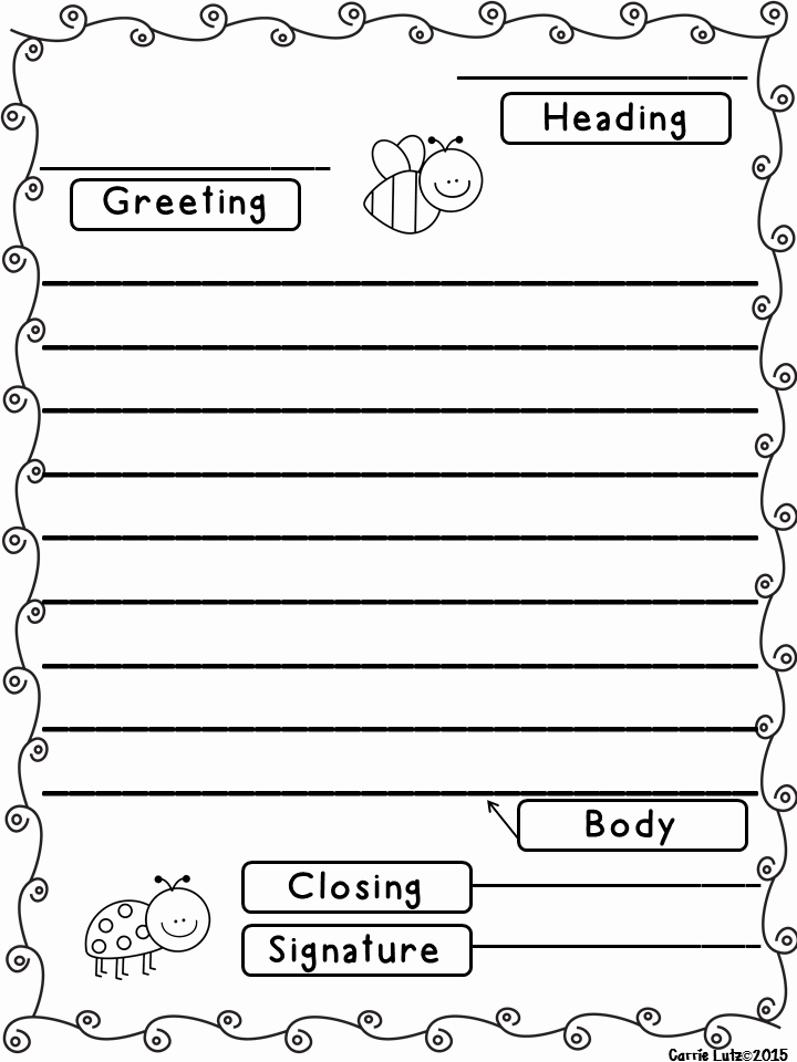 Letter format for Kids Beautiful Friendly Letter Templates with Envelope with the 5 Parts