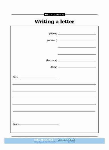 Letter format for Kids Elegant Letter Template for Kids