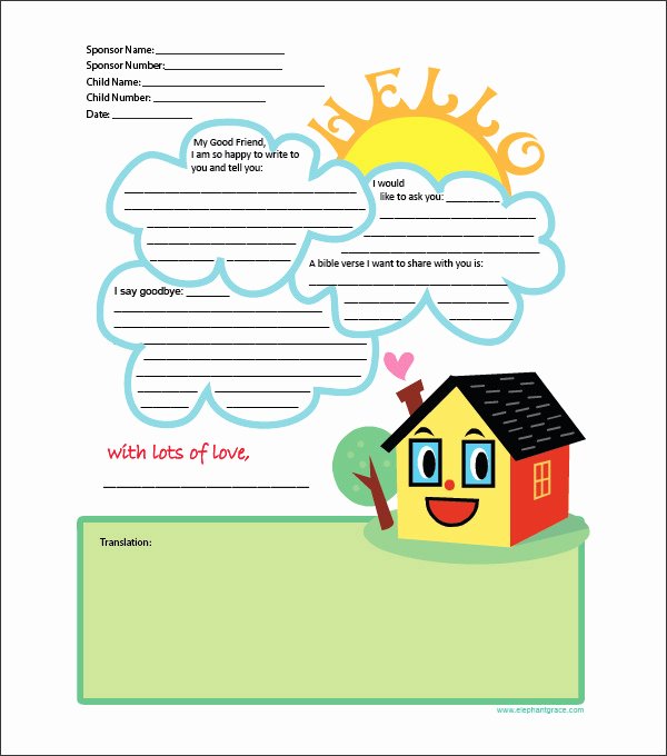 Letter format for Kids Inspirational 10 Letter Templates for Kids Free Sample Example