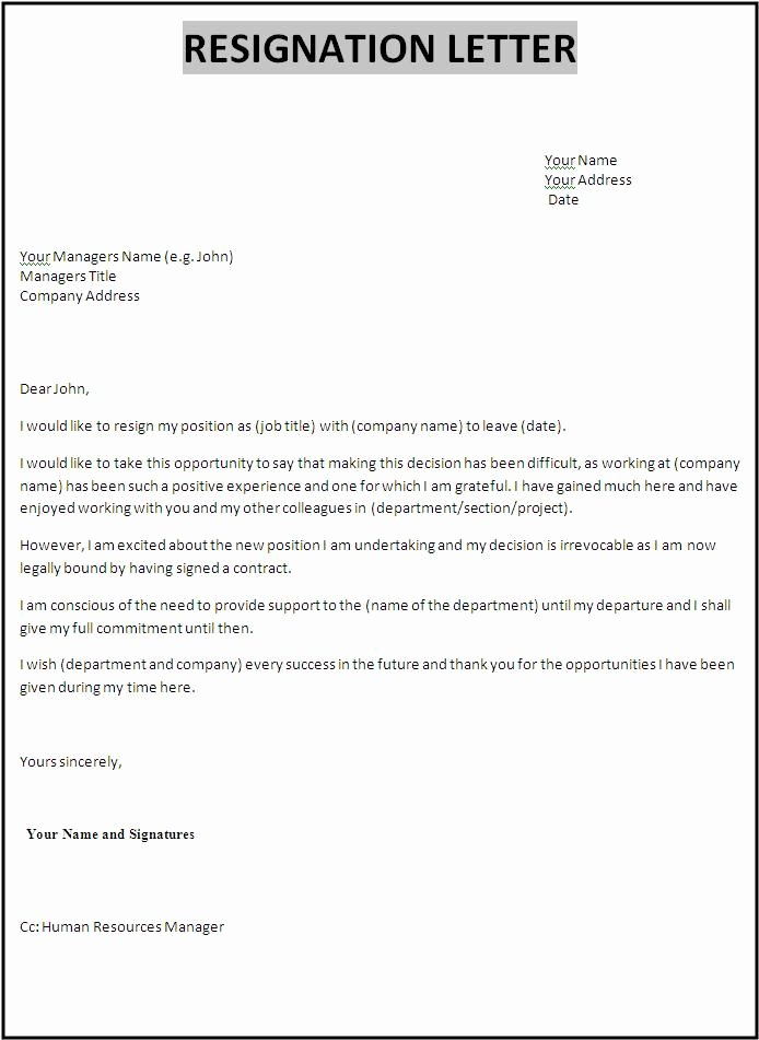 Letter format On Word Fresh 18 S Of Template Resignation Letter In Word