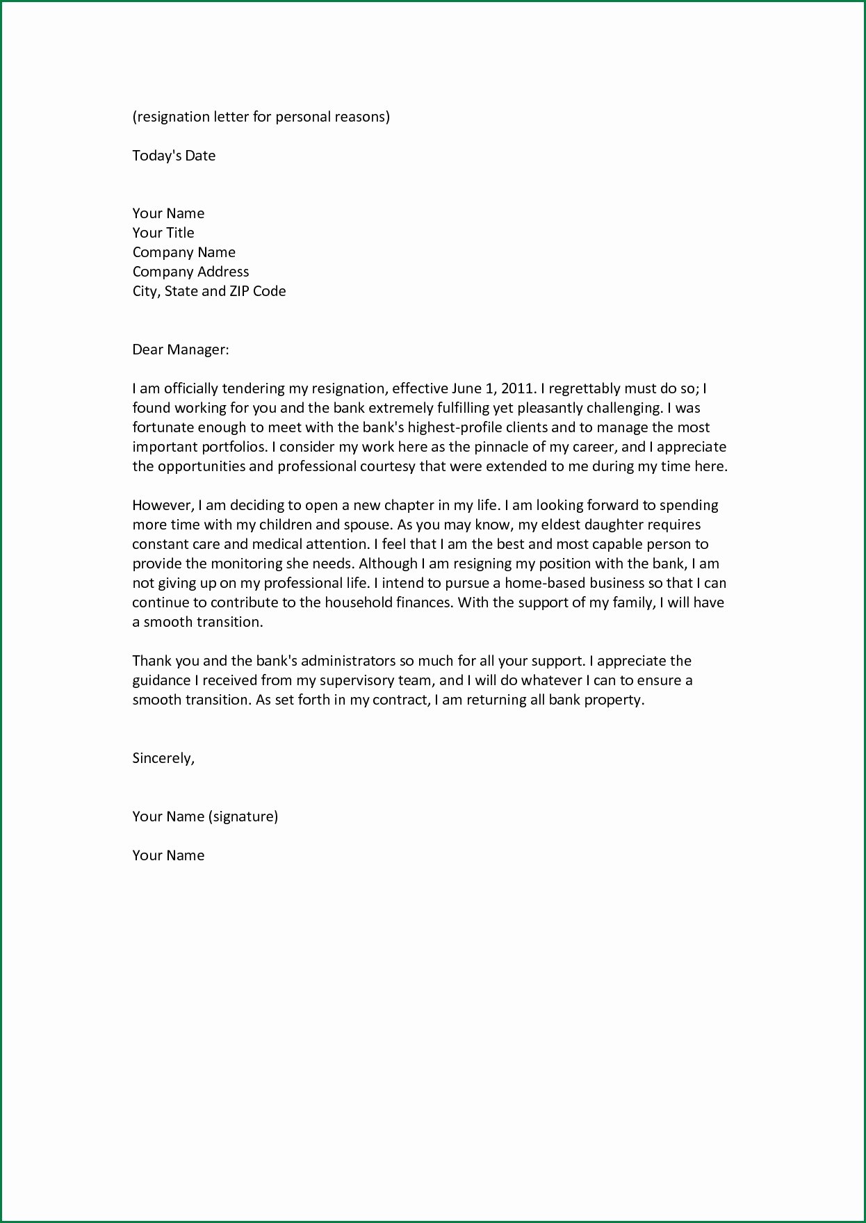 Letter format On Word Lovely New Simple Resignation Letter format In Word File