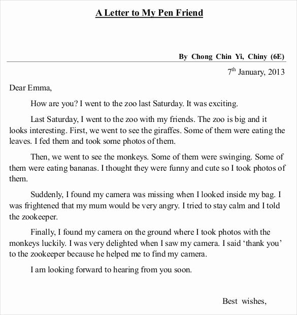 Letter format to A Friend New 49 Friendly Letter Templates Pdf Doc