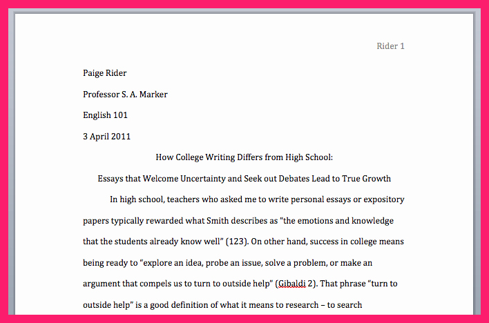 Letter In Mla format Awesome What Does Mla format Mean