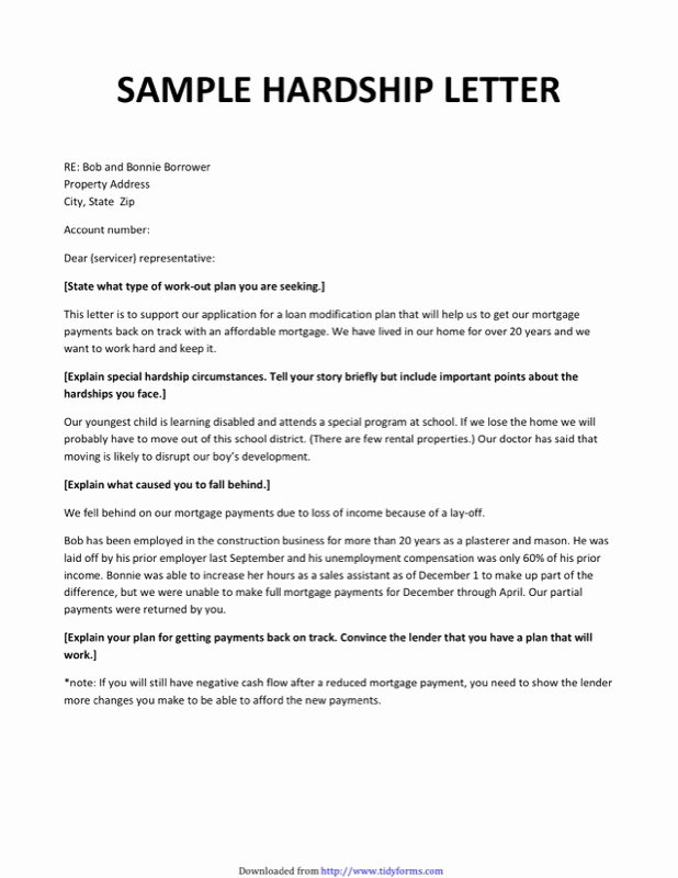 Letter Of Contribution for Loan Modification Elegant 7 Sample Hardship Letter Templates Free Templates In