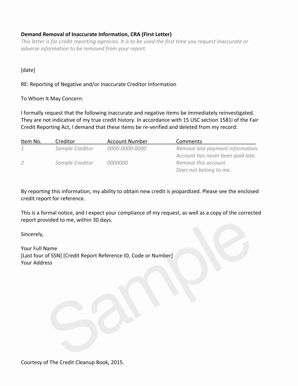 Letter Of Explanation for Credit Inquiries Template Elegant Resources — the Credit Cleanup Book Line