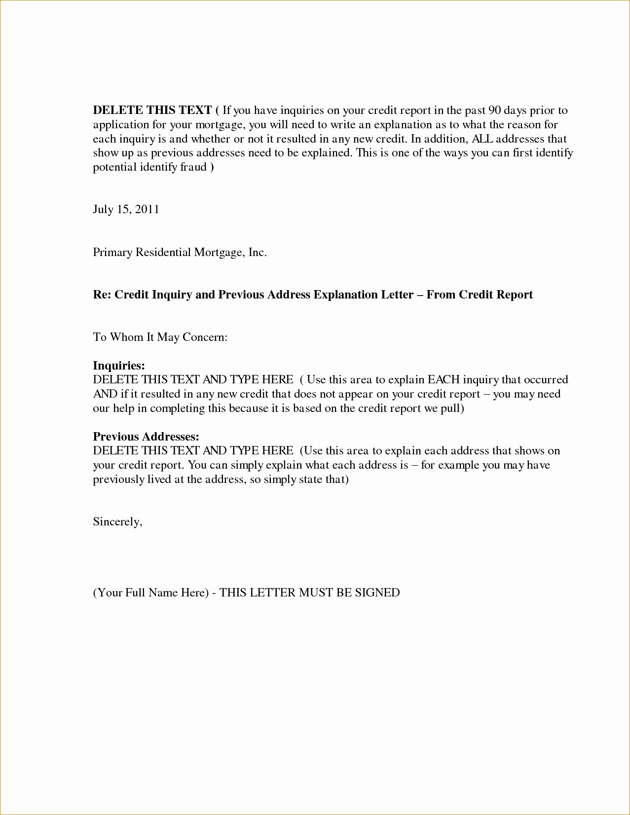 Letter Of Explanation for Mortgage Template Beautiful Letter Explanation for Mortgage Word Template Collection