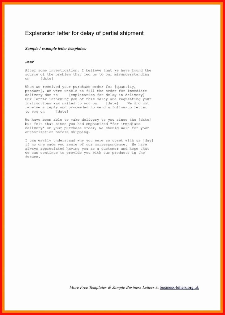 Letter Of Explanation Word Template Unique Letter Explanation Template Business Letters Address