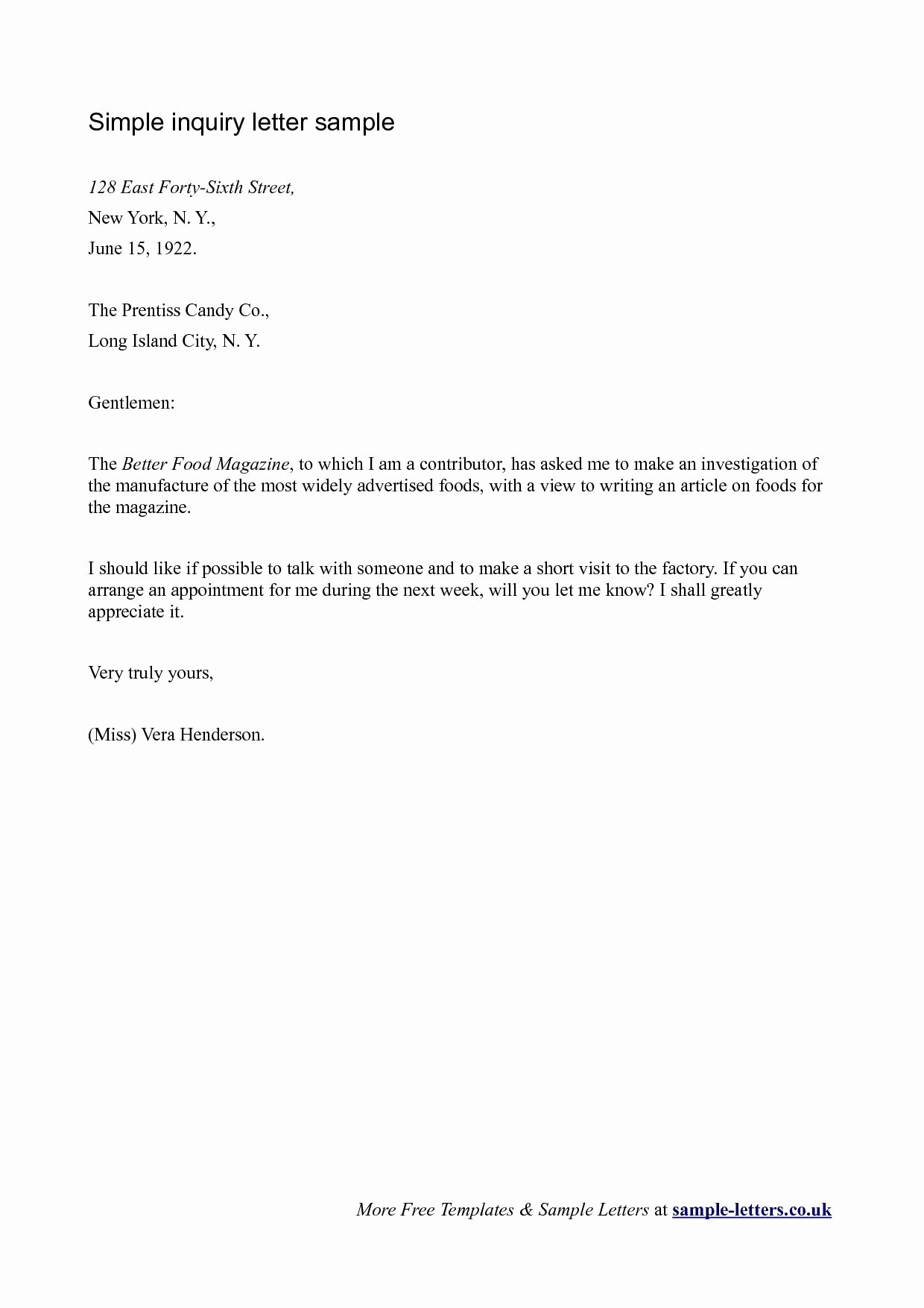 Letter Of Inquiry format Lovely Business Letter Of Inquiry Sample the Letter Sample