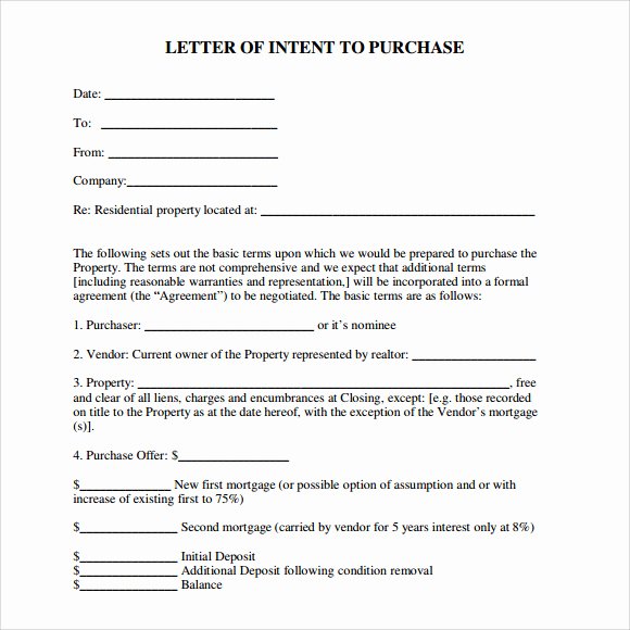 Letter Of Intent to Purchase Real Estate Template Elegant Letter Of Intent Real Estate 9 Download Free Documents