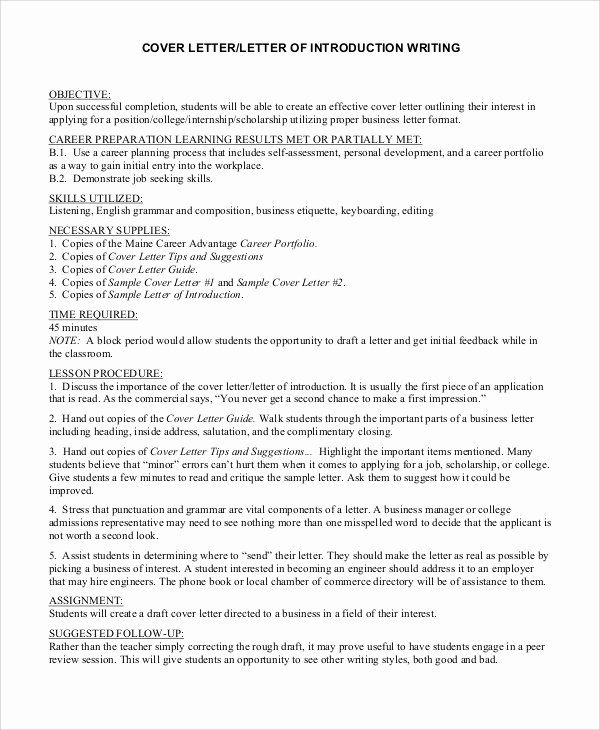 Letter Of Introduction format Unique 8 Cover Letter Introduction Samples