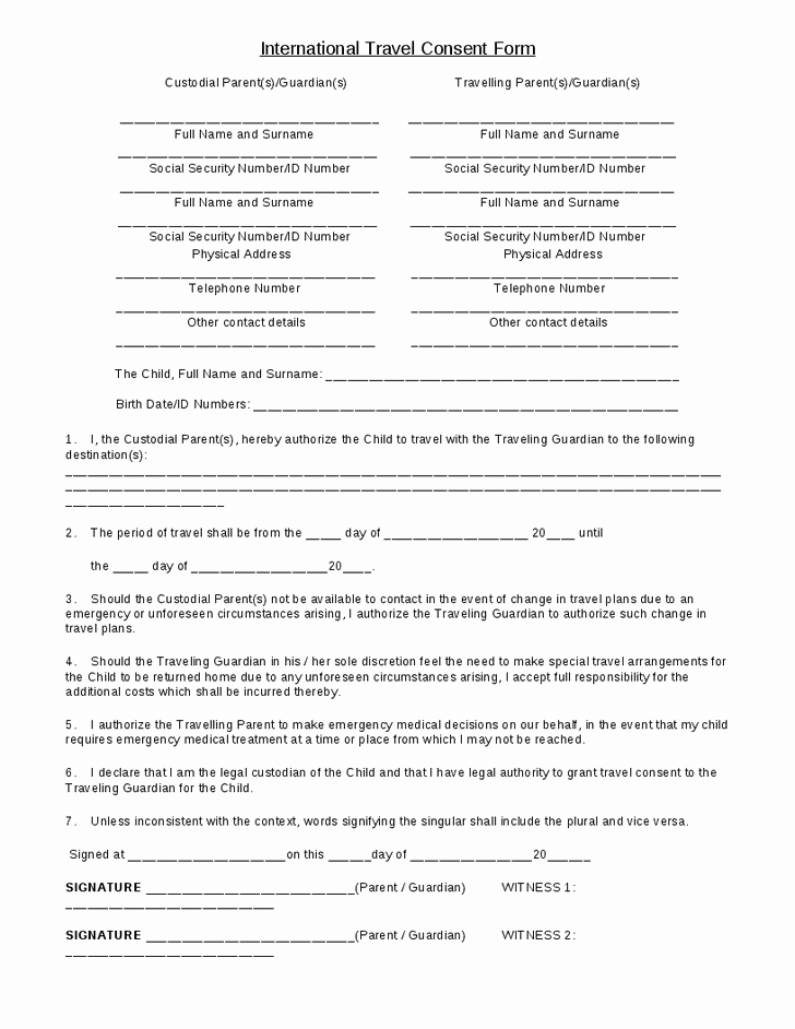 Letter Of Permission to Travel with Grandchildren Beautiful Travel Permission form Gecce Tackletarts