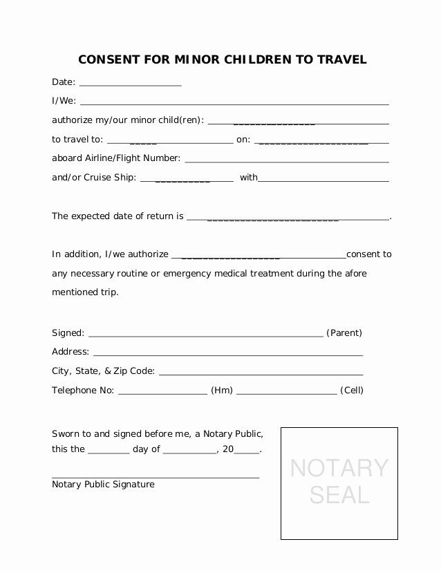 35 Letter Of Permission To Travel With Grandchildren Hamiltonplastering