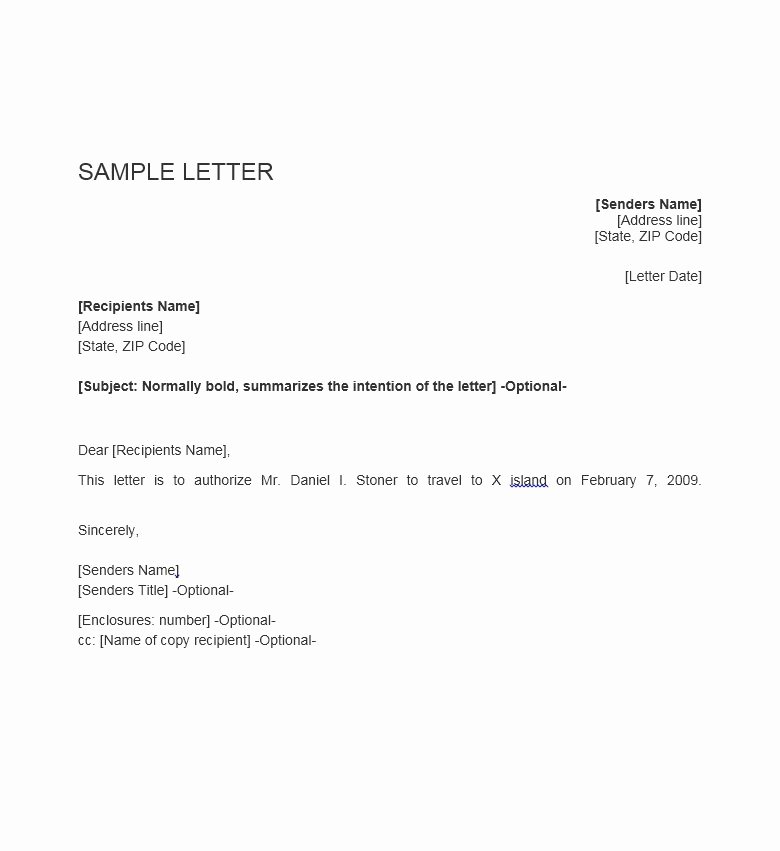 Letter Of Permission to Travel with Grandchildren Luxury 46 Free Authorization Letter Samples &amp; Templates Free