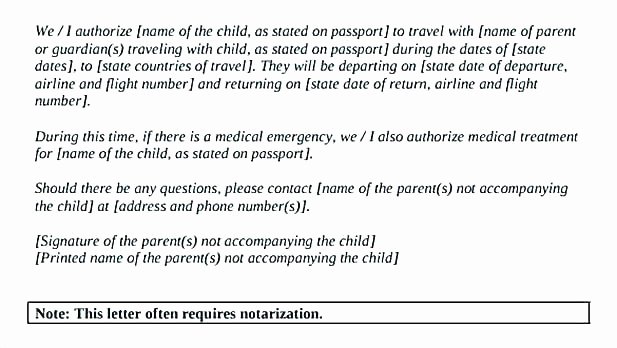 Letter Of Permission to Travel with Grandchildren Template Beautiful Notarized Letter Permission to Travel Granting
