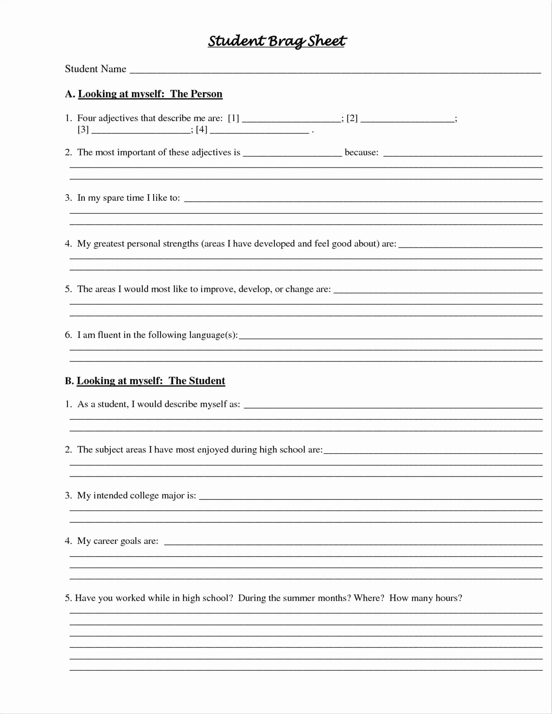 30 Letter Of Recommendation Brag Sheet Hamiltonplastering