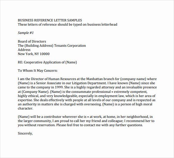 Letter Of Recommendation Etiquette Lovely 14 Free Business Reference Letters Doc Pdf