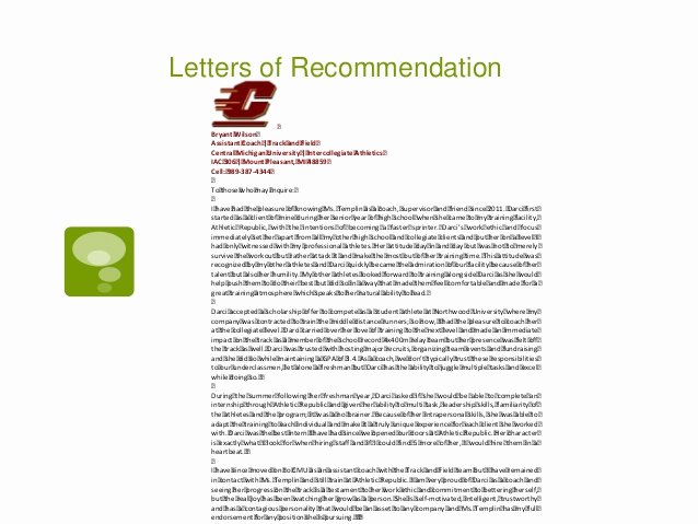 Letter Of Recommendation for athletes Fresh Portfolio Darci asel Templin