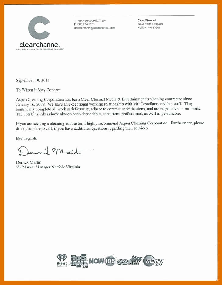 Letter Of Recommendation for Contractor Fresh 0 1 Letter Of Re Mendation for Contractor