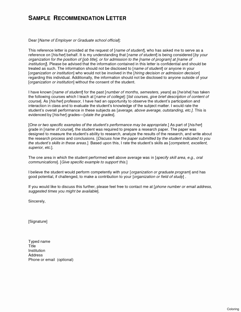 Letter Of Recommendation for Custodian New Letter Re Mendation for Medical School Template
