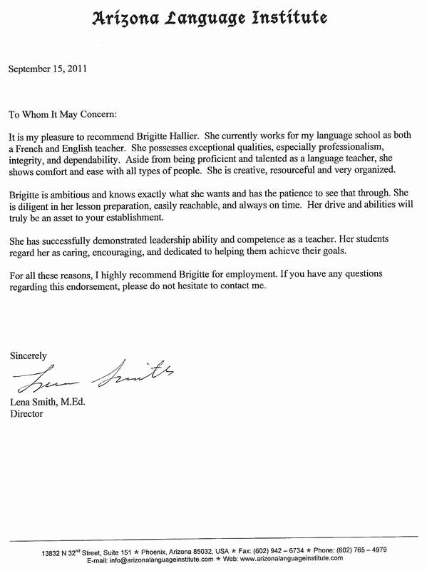 Letter Of Recommendation for Masters Fresh Sample Re Mendation Letter for Graduate Student