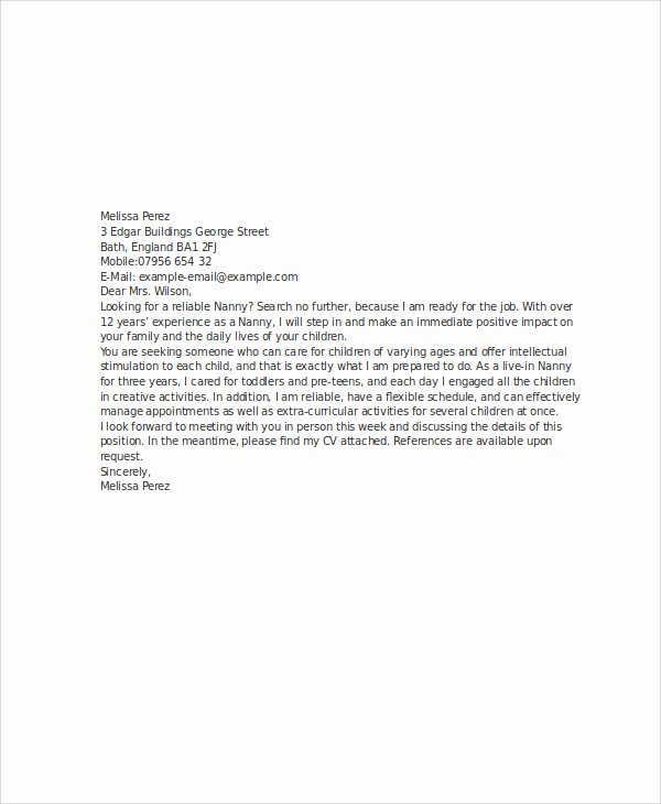 Letter Of Recommendation for Nanny Inspirational 59 Reference Letters Word Google Docs Apple Pages