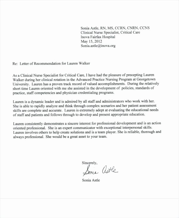 Letter Of Recommendation for Nurse Beautiful Letter Of Resignation Nursing – Creero