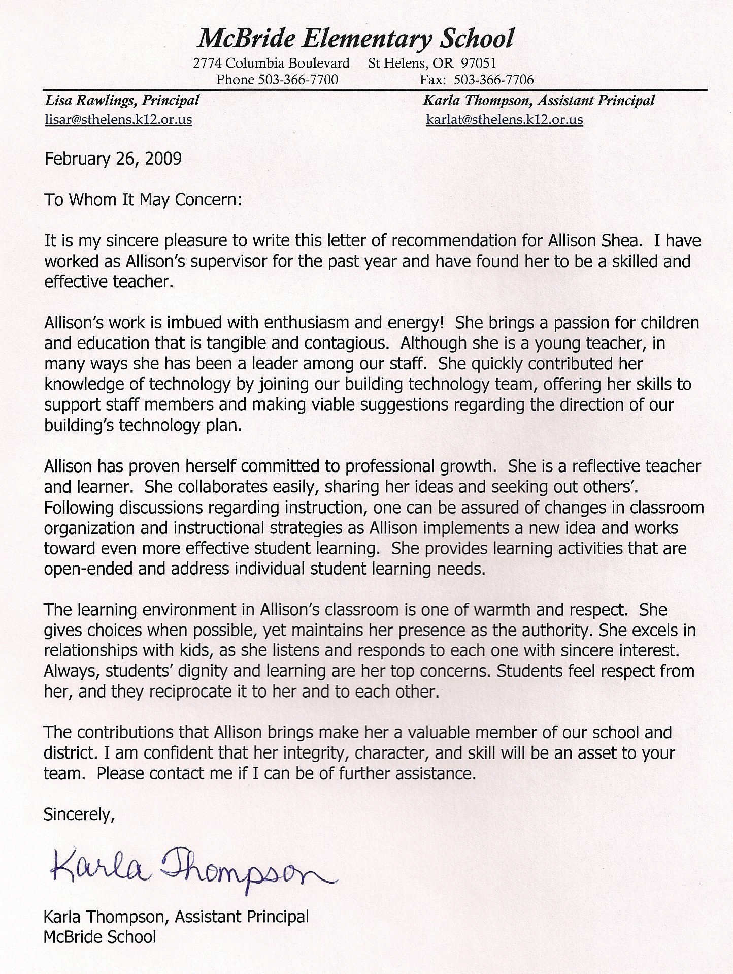 Letter Of Recommendation for Principal Best Of Resume and Re Mendations