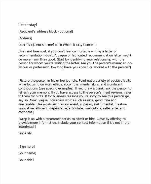 Letter Of Recommendation for Professorship Awesome 13 Professional Reference Letter Template – Free Sample