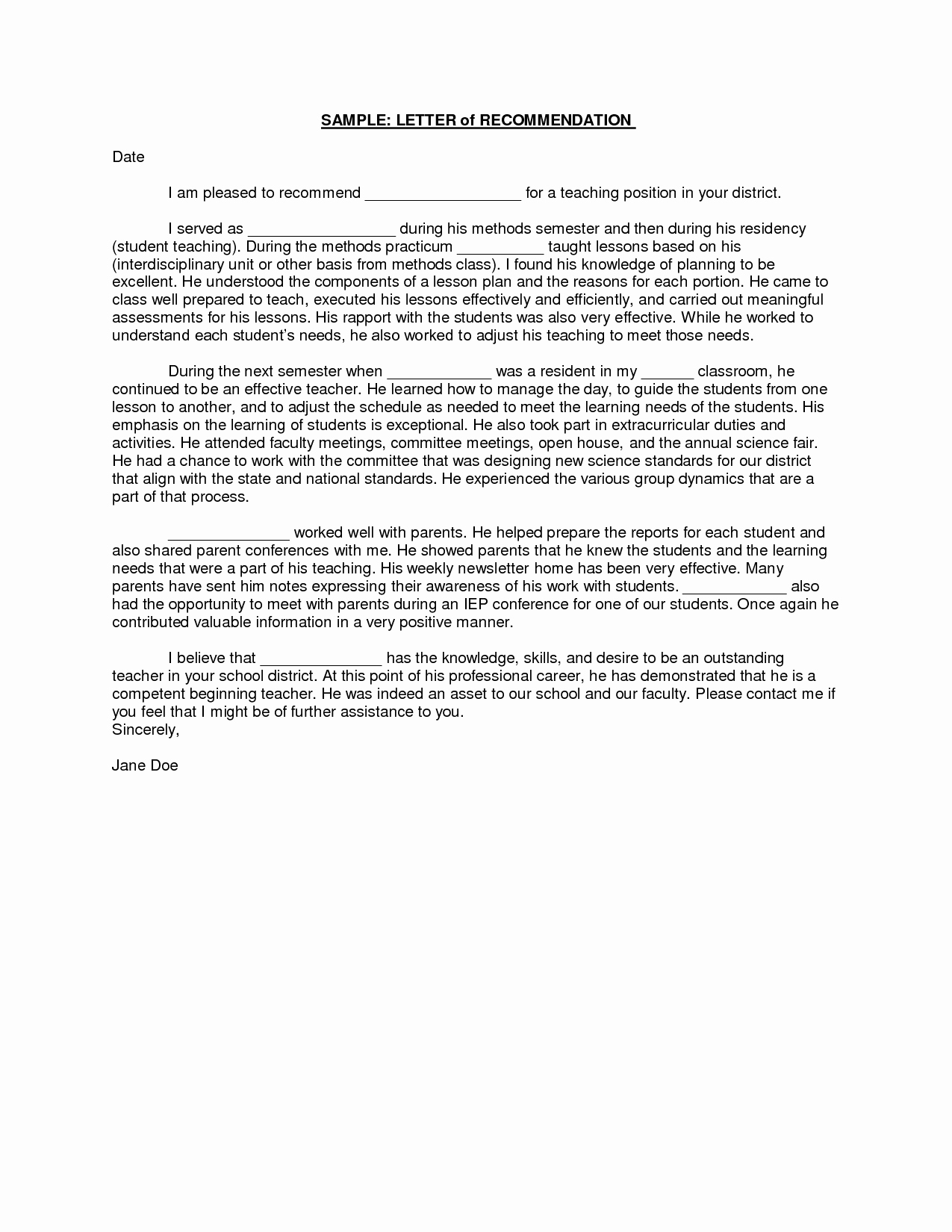 Letter Of Recommendation for Professorship Lovely Sample Student Teacher Re Mendation Letters V9nqmvof